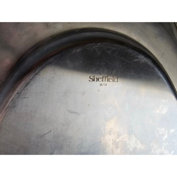 Sheffield 18/10 Stainless Steel Serving Tray 14" x 10" Octagonal Platter - Picture 3 of 6